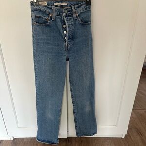 Levi's Women's Rib Cage Straight Leg Blue Jeans